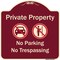 Signmission Designer Series-Private Property No Parking Or Trespassing With Symbols, 18" x 18", BU-1818-9916 A-DES-BU-1818-9916 - alternate 1
